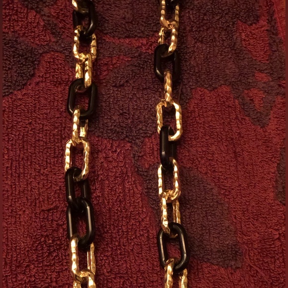 Gently Used Gold and Black Chain Link Necklace - Picture 5 of 8